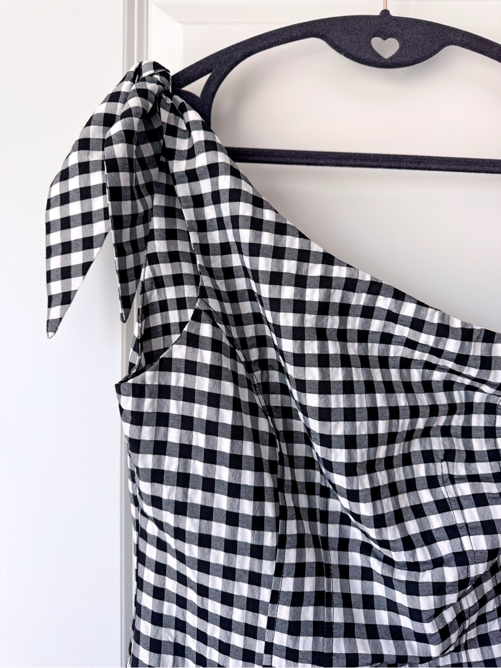 NWT Anthro Gingham One-Shoulder Midi Dress XS - Picture 7 of 15